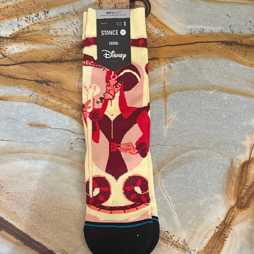 Stance Disney Jafar Socks - Red, Black, and Cream SMALL